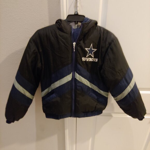 NFL Dallas Cowboys Kids Puffer Jacket Youth 14/16 Touchdown Club Reversible - Picture 4 of 5